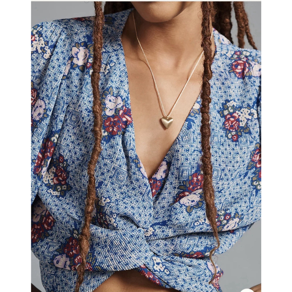 The Odells V-Neck Wrap Top Anthropologie XL - Picture 5 of 15